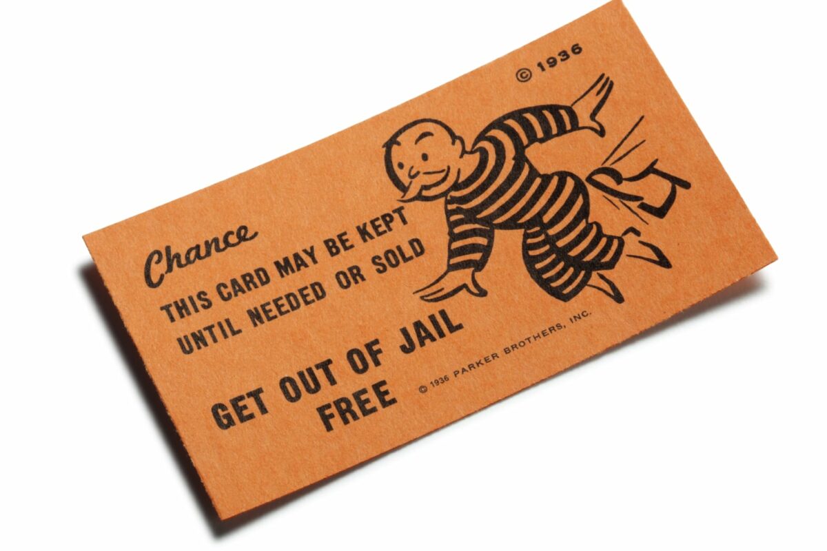 Get Out of Jail Card from Monopoly